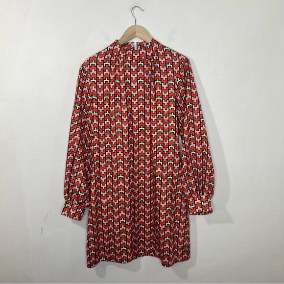 CK BRADLEY Emery Pink Orange Geometric Mod Dress Size Large - Picture 16 of 16